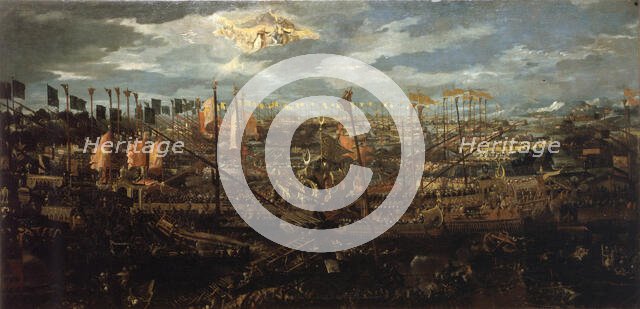 The Battle of Lepanto on 7 October 1571, c1590. Creator: Anonymous.