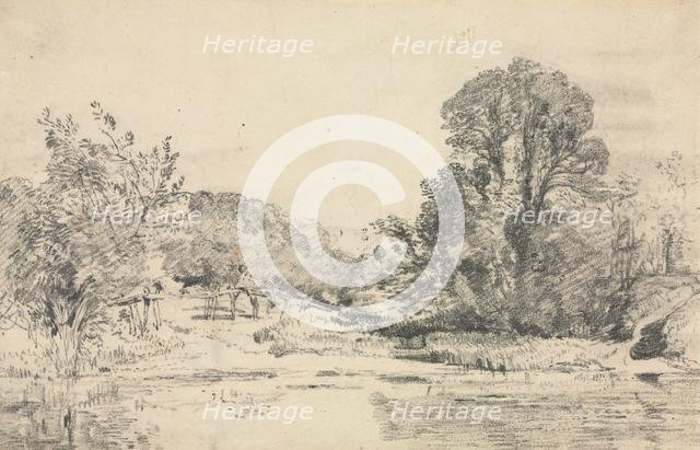 Landscape with Trees Surrounding a Pond. Creator: John Constable (British, 1776-1837).