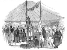 Prince Albert laying the foundation stone of St. Mary’s Hospital Paddington, 1845. Creator: Unknown.