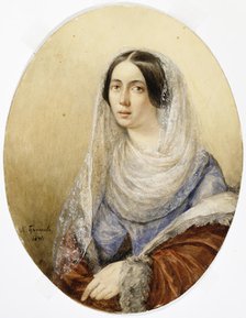 Portrait of a young Lady, 1841. Creator: Briullov, Karl Pavlovich (1799-1852).