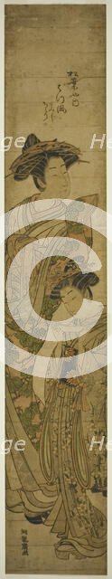 The Courtesan Matsukaze of the Matsubaya and Her Attendant, c. 1776/81. Creator: Isoda Koryusai.