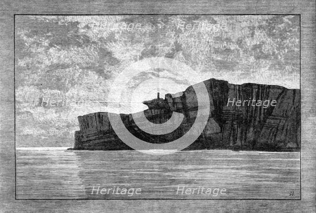 Sketches of the Gulf of St. Lawrence, Lower Canada: lighthouse at entrance to Gaspé Bay, 1881. Creator: Unknown.