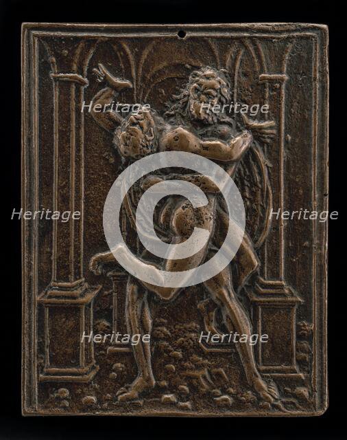 Hercules and Antaeus, late 15th - early 16th century. Creator: Moderno.