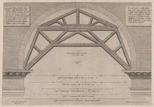 Speculum Romanae Magnificentiae: Wooden Framework to Support Arches in a Building,..., 16th century. Creator: Jacob Bos.