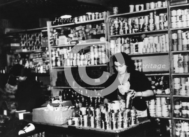 Food store in occupied Paris, c1941(?). Artist: Unknown