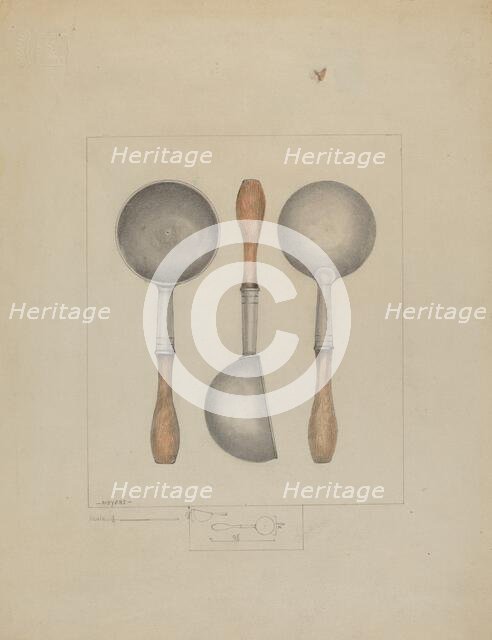 Pewter Ladle, c. 1936. Creator: Henry Meyers.