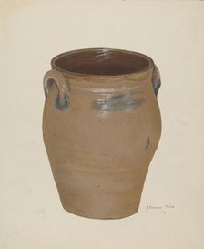 Two Handled Preserve Crock, 1936. Creator: Jerome Hoxie.