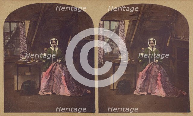 The Sempstress., about 1855. Creator: Alfred Silvester.