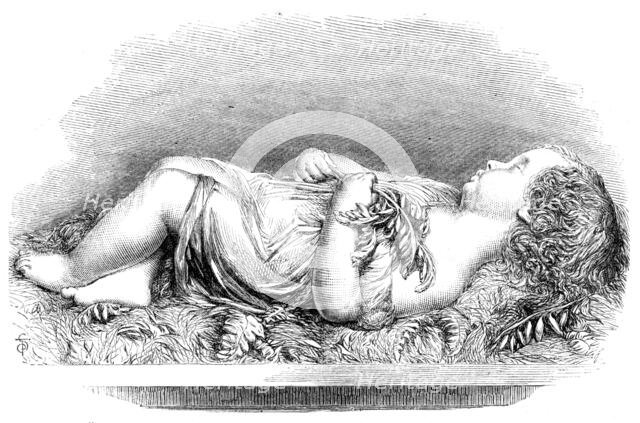 "Boy Asleep", sculpture, by Alexander Munro, in the Royal Academy Exhibition, 1864. Creator: Unknown.