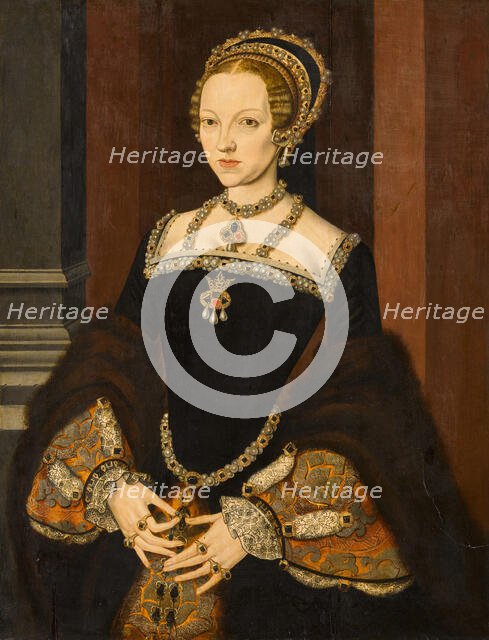 Portrait of Katherine Parr (1512-1548), Queen of England and Ireland , 1547. Creator: Master John (active 1544-1545).