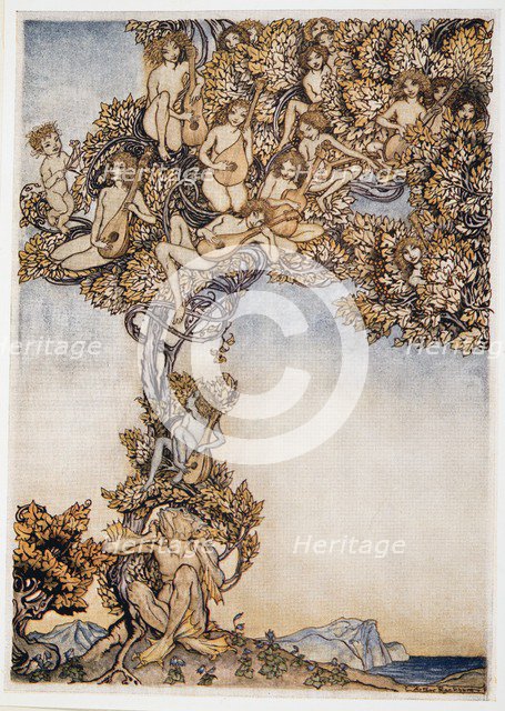 Sometimes a thousand twangling instruments will hum about mine ears, illustration from 'The Tempest'