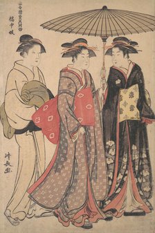 Dancers of Tachibana Street, 1742-1815. Creator: Torii Kiyonaga.