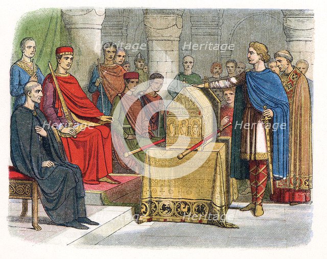 Harold II, last Anglo-Saxon king of England, c1064, (19th century). Artist: James William Edmund Doyle