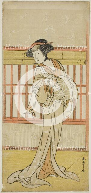 The Actor Osagawa Tsuneyo II as the Courtesan Miyagino (?) in the Play Go Taiheiki..., c. 1780. Creator: Shunsho.