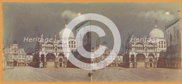 Piazzatta/St. Marks Church, Venice, about 1865. Creator: Unknown.