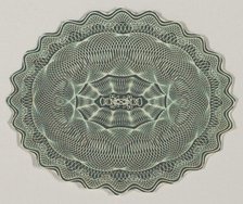 Banknote motif: oval of lathe work ornament with a wavy edge, ca. 1824-42. Creator: Durand, Perkins & Co.