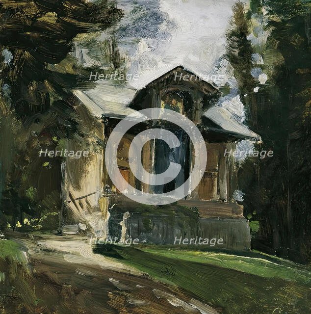 The studio of the painter Heinrich von Angeli in Reichenau, 1884. Creator: Emil Jakob Schindler.