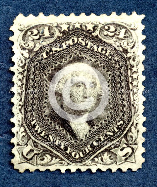 24c Washington re-issue single, 1875. Creator: National Bank Note Company.