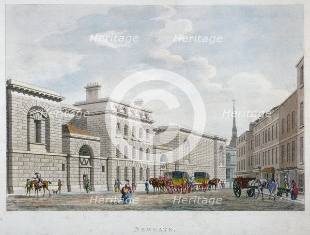 Newgate Prison, Old Bailey, City of London, 1799. Artist: Anon