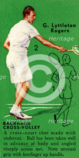 'G. Lyttleton Rogers - Backhand Cross-Volley', c1935. Creator: Unknown.