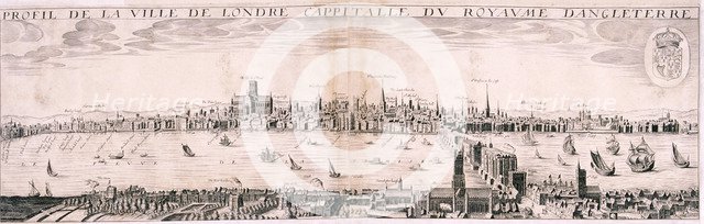 View of London from the south, 1643. Artist: Hugue Picart