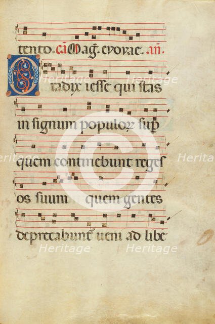 Decorated Initial O; Antiphonal, late 13th century. Creator: Unknown.