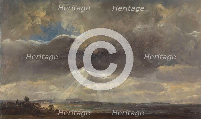 Clouds and Sunbeams over the Windberg near Dresden, c1810-1850. Creator: Johan Christian Dahl.