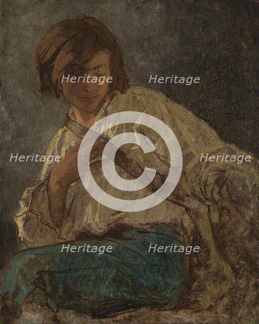 Portrait Study of the Painter Anselm Feuerbach, c1853. Creator: Thomas Couture.