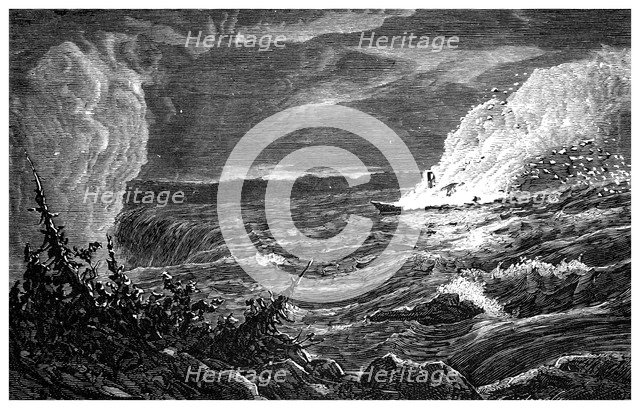 The Destruction of the 'Caroline', 1837, (c1860). Artist: Unknown