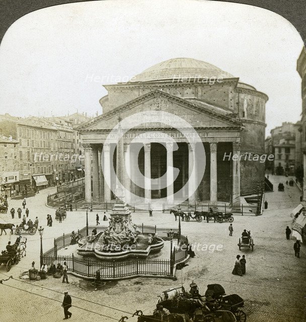 The Pantheon and the Piazza della Rotunda, Rome, Italy.Artist: Underwood & Underwood