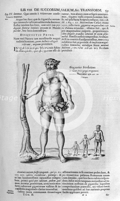 Antediluvian giants, 1678.  Artist: Athanasius Kircher