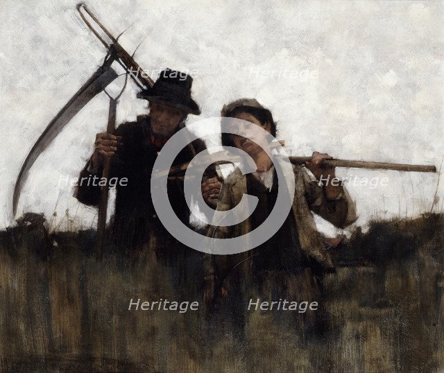 'Farm labourers', (1875-1929?). Artist: Henry Herbert la Thangue