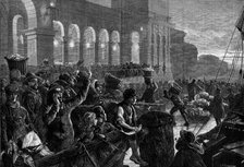 Landing fish at Billingsgate Market, 1881. Creator: Charles Joseph Staniland.