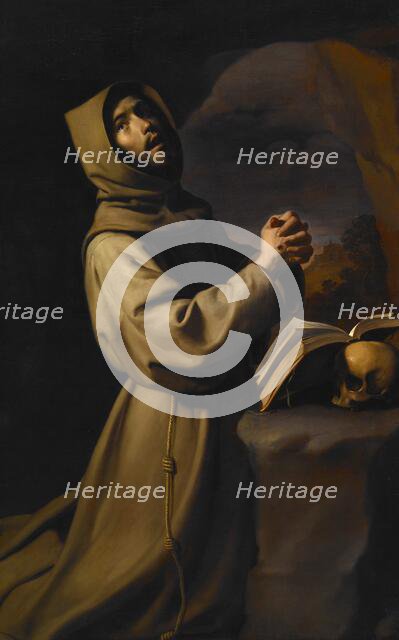 St Francis in Meditation, about 1650-55. Creator: Francisco de Zurbaran.