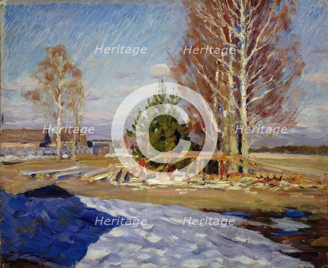 Spring landscape, 1915. Artist: Vinogradov, Sergei Arsenyevich (1869-1938)