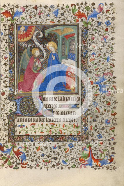 The Annunciation; Book of Hours, about 1415-1420. Creators: Boucicaut Master, Workshop of the Boucicaut Master.