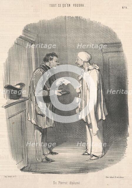 Un pierrot déplumé, 19th century. Creator: Honore Daumier.