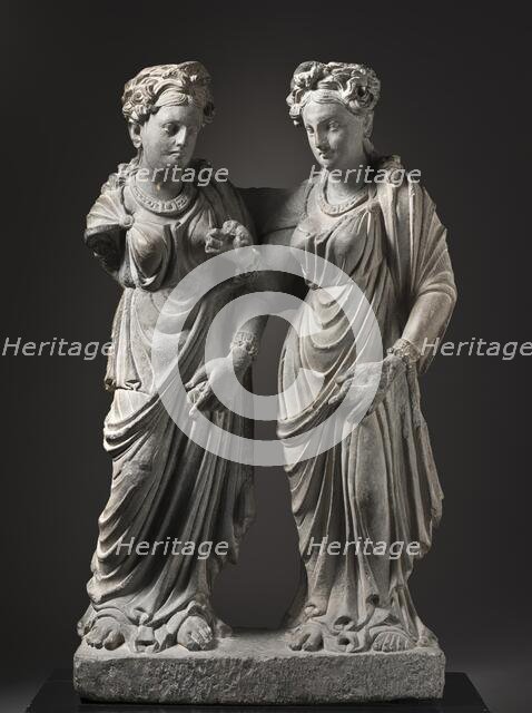 The Aristocratic Women, Illustration of the tale of 'The Necklace of Thread'..., 2nd century. Creator: Unknown.