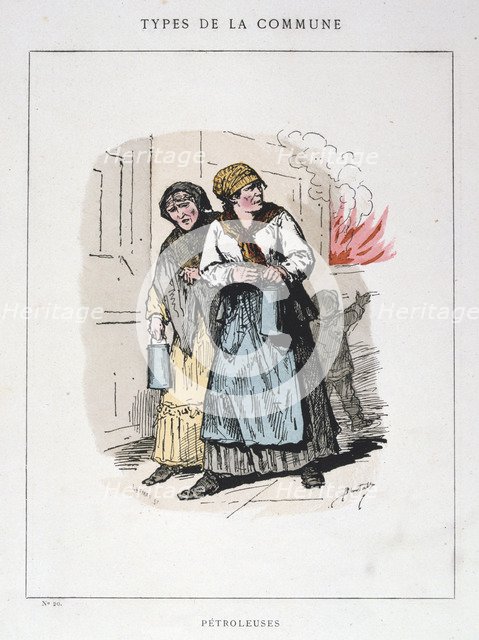 'Petroleuses', Paris Commune, 1871.  Artist: Anon