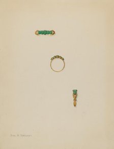 Emerald Ring, c. 1938. Creator: John H. Tercuzzi.