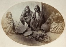 Nepal: three Newar men selling produce, seated, c1860. Creator: Clarence Comyn Taylor.