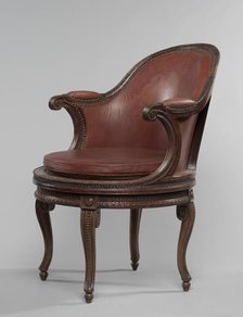 Desk Chair with Swivel Mechanism, c. 1780. Creator: Unknown.