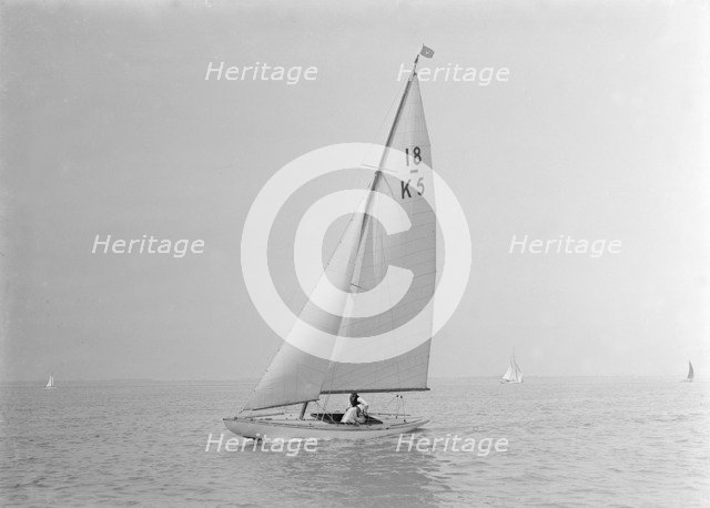 The 18-foot keelboat 'Vanity' (K5), 1922. Creator: Kirk & Sons of Cowes.