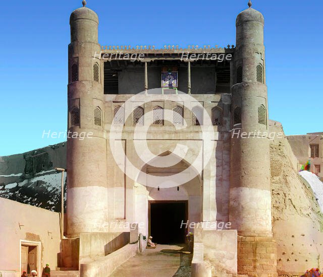 Entrance into the Emir's palace in Old Bukhara, between 1905 and 1915. Creator: Sergey Mikhaylovich Prokudin-Gorsky.