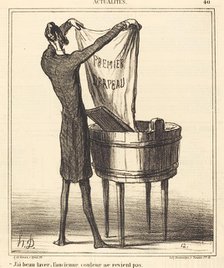 J'ai beau laver; l'ancienne couleur ne revient pas, 1869. Creator: Honore Daumier.