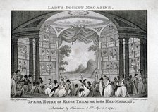 Interior view of the King's Theatre, Haymarket, London, 1795.                                        Artist: James Sargant Storer