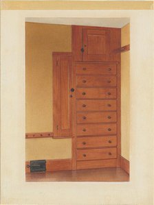 Built-in Cupboard and Drawers, c. 1937. Creator: Alfred H. Smith.