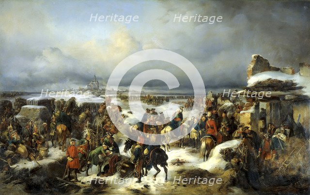 The capture of the Prussian fortress of Kolberg on 16th December 1761', 1852.  Creator: Kotzebue, Alexander von (1815-1889).