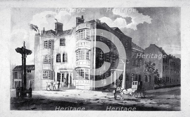 South-east view of Horns Tavern, Kennington, Lambeth, London, c1790. Artist: Anon
