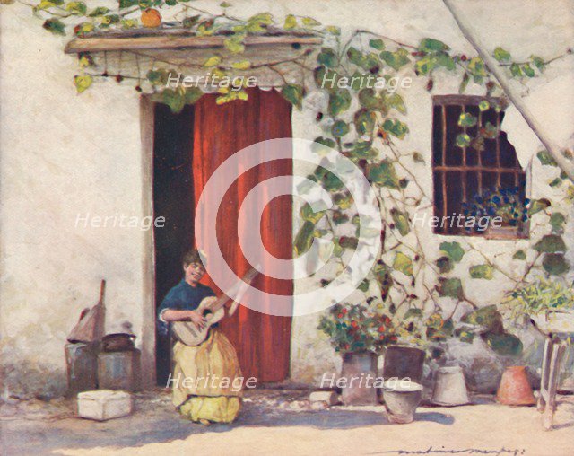 'A Courtyard, Seville', 1903. Creator: Mortimer L Menpes.